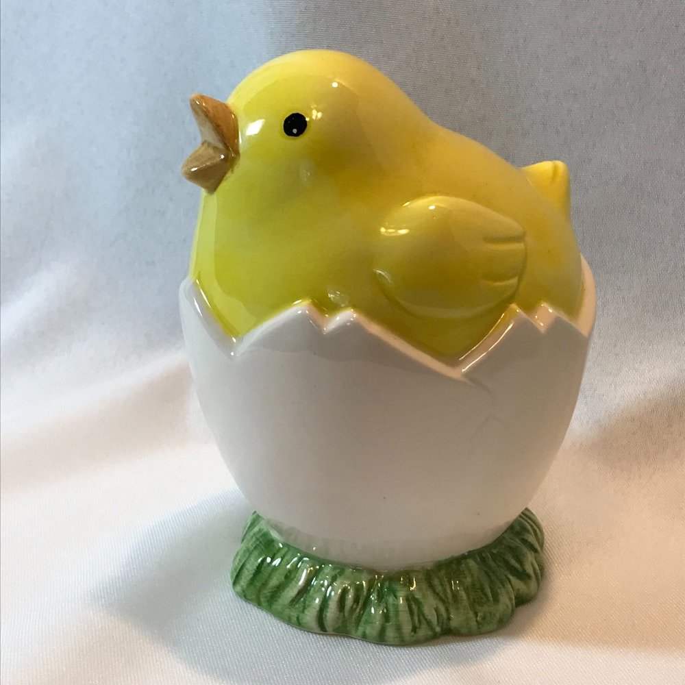 Adorable Yellow Hatching Chick Ceramic Coin Bank